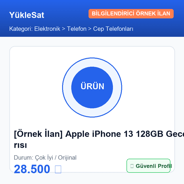 [Örnek İlan] Apple iPhone 13 128GB Gece Yarısı